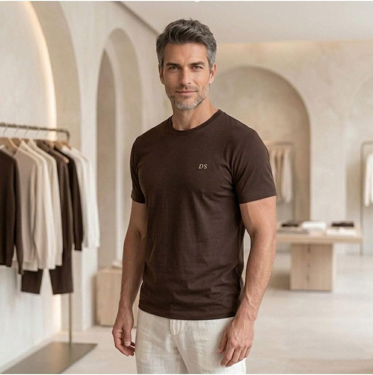 تیشرت مردانه D'S Damat یقه گرد آستین کوتاه نخی الاستیک قهوهای تیره تیشرت مردانه D'S Damat یقه گرد آستین کوتاه نخی الاستیک قهوهای تیره