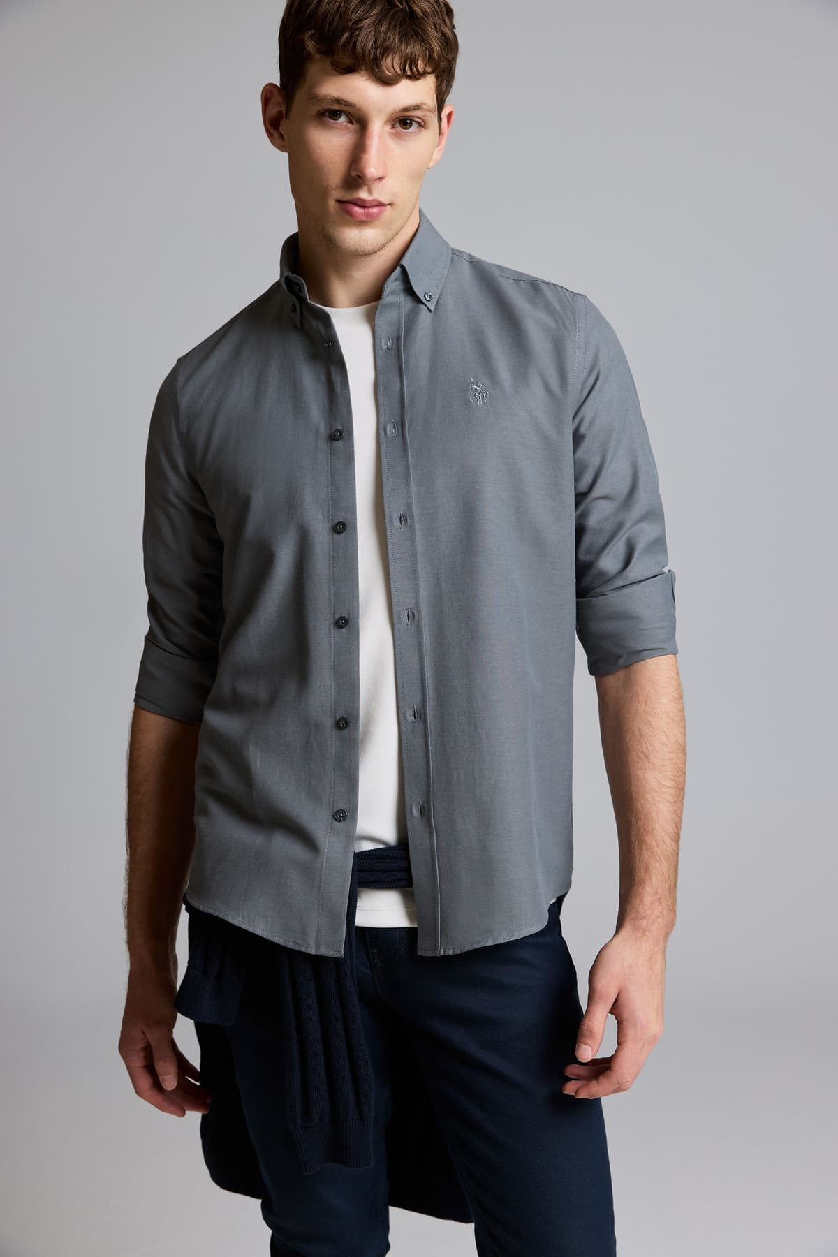 پیراهن مردانه U.S. Polo Assn. زغالی اسلیم فیت آستین بلند بیسیک مدل 50324708-VR006 پیراهن مردانه U.S. Polo Assn. زغالی اسلیم فیت آستین بلند بیسیک مدل 50324708-VR006