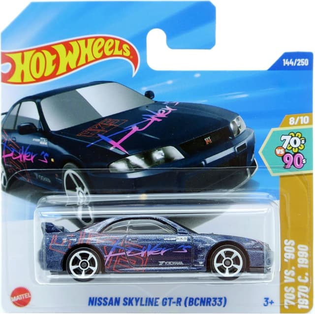 ماشین فلزی Hot Wheels Nissan Skyline GT-R (BCNR33) آبی متالفلیک مدل HYY04 ماشین فلزی Hot Wheels Nissan Skyline GT-R (BCNR33) آبی متالفلیک مدل HYY04