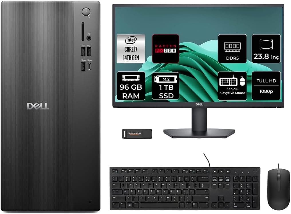 کامپیوتر رومیزی Dell Pro Tower ECT1250 i7 14700 به همراه مانیتور 23.8 اینچ کامپیوتر رومیزی Dell Pro Tower ECT1250 i7 14700 به همراه مانیتور 23.8 اینچ