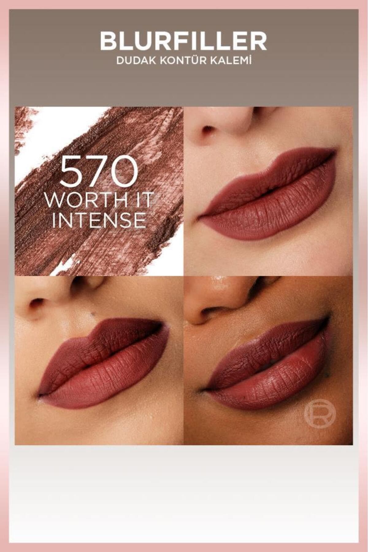 مداد کانتور لب L'Oreal Paris Blurfiller مدل 570 Worth It Intense مداد کانتور لب L'Oreal Paris Blurfiller مدل 570 Worth It Intense