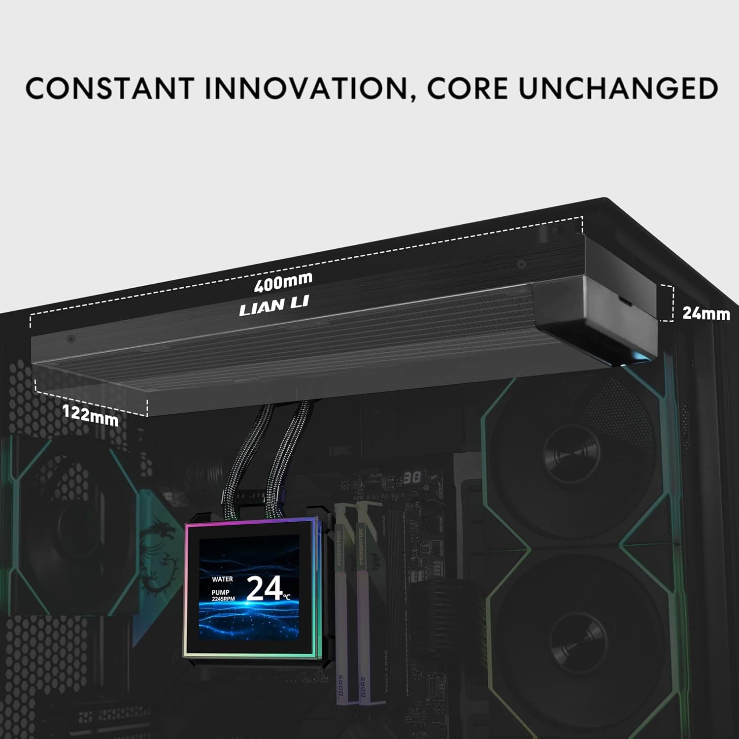 خنککننده مایع پردازنده Lian Li مدل Hydroshift II-S LCD 360TL ARGB، نمایشگر مربعی IPS 3.4 اینچی، مشکی خنککننده مایع پردازنده Lian Li مدل Hydroshift II-S LCD 360TL ARGB، نمایشگر مربعی IPS 3.4 اینچی، مشکی