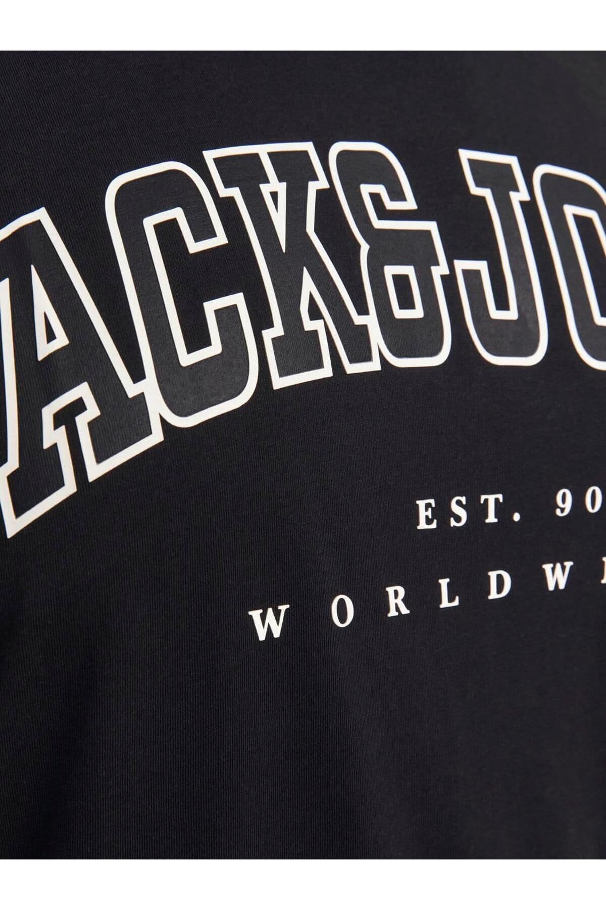 تیشرت مردانه Jack & Jones مشکی سایز بزرگ مدل Jjecaleb 12258871-02 تیشرت مردانه Jack & Jones مشکی سایز بزرگ مدل Jjecaleb 12258871-02