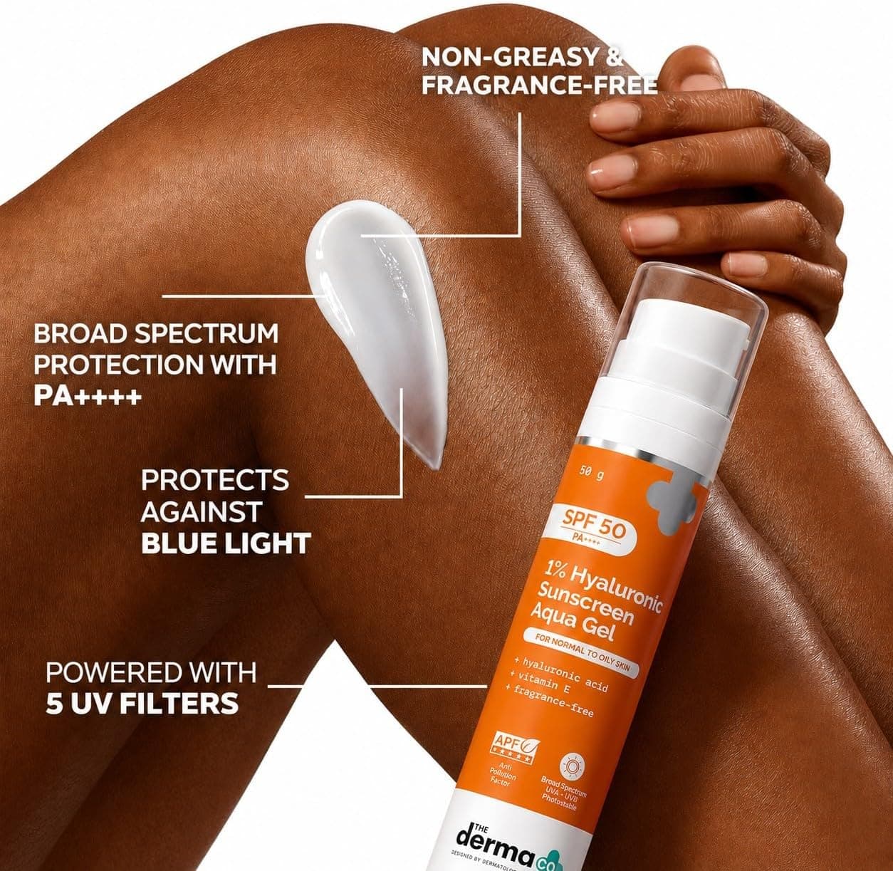 ضد آفتاب The Derma Co 1% Hyaluronic Aqua Gel SPF 50 PA++++ بدون چربی 50g ضد آفتاب The Derma Co 1% Hyaluronic Aqua Gel SPF 50 PA++++ بدون چربی 50g