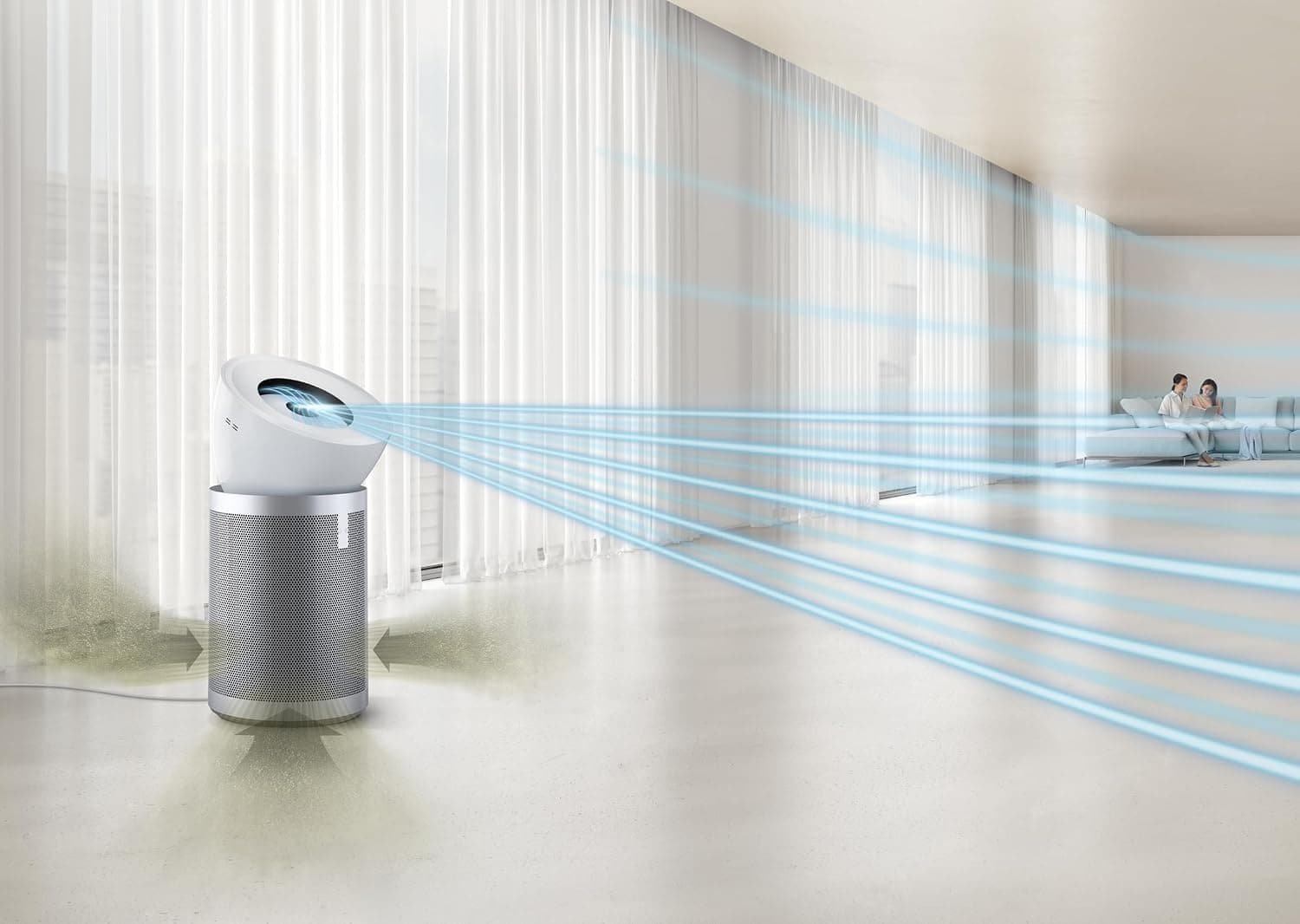دستگاه تصفیه هوا Dyson Big+Quiet سفید نقرهای ساتن مدل BP02 دستگاه تصفیه هوا Dyson Big+Quiet سفید نقرهای ساتن مدل BP02