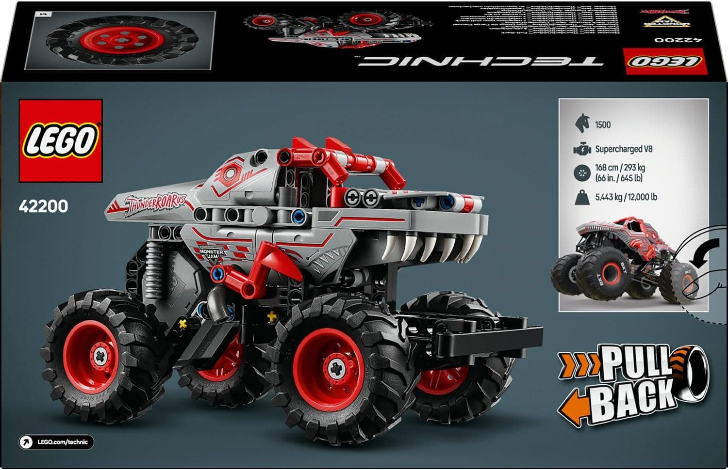لگو Technic Monster Jam ThundeROARus ساختنی کششبرگشتی مدل 42200 لگو Technic Monster Jam ThundeROARus ساختنی کششبرگشتی مدل 42200