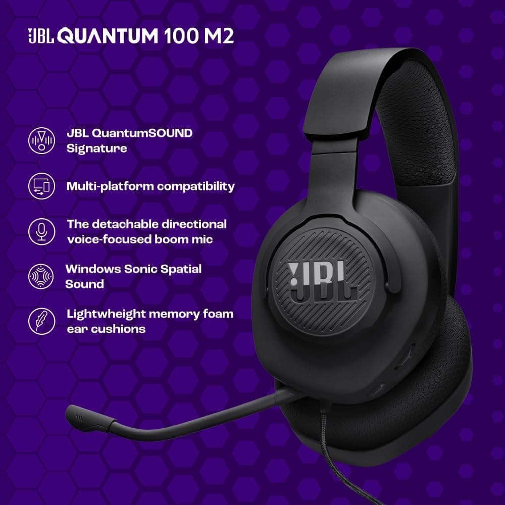 هدست گیمینگ سیمی JBL مشکی مدل Quantum 100M2 هدست گیمینگ سیمی JBL مشکی مدل Quantum 100M2