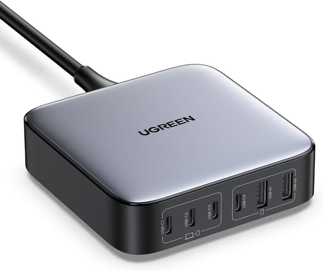شارژر UGREEN 200W ۶ پورتی USB-C با PD و GaN II شارژر UGREEN 200W ۶ پورتی USB-C با PD و GaN II
