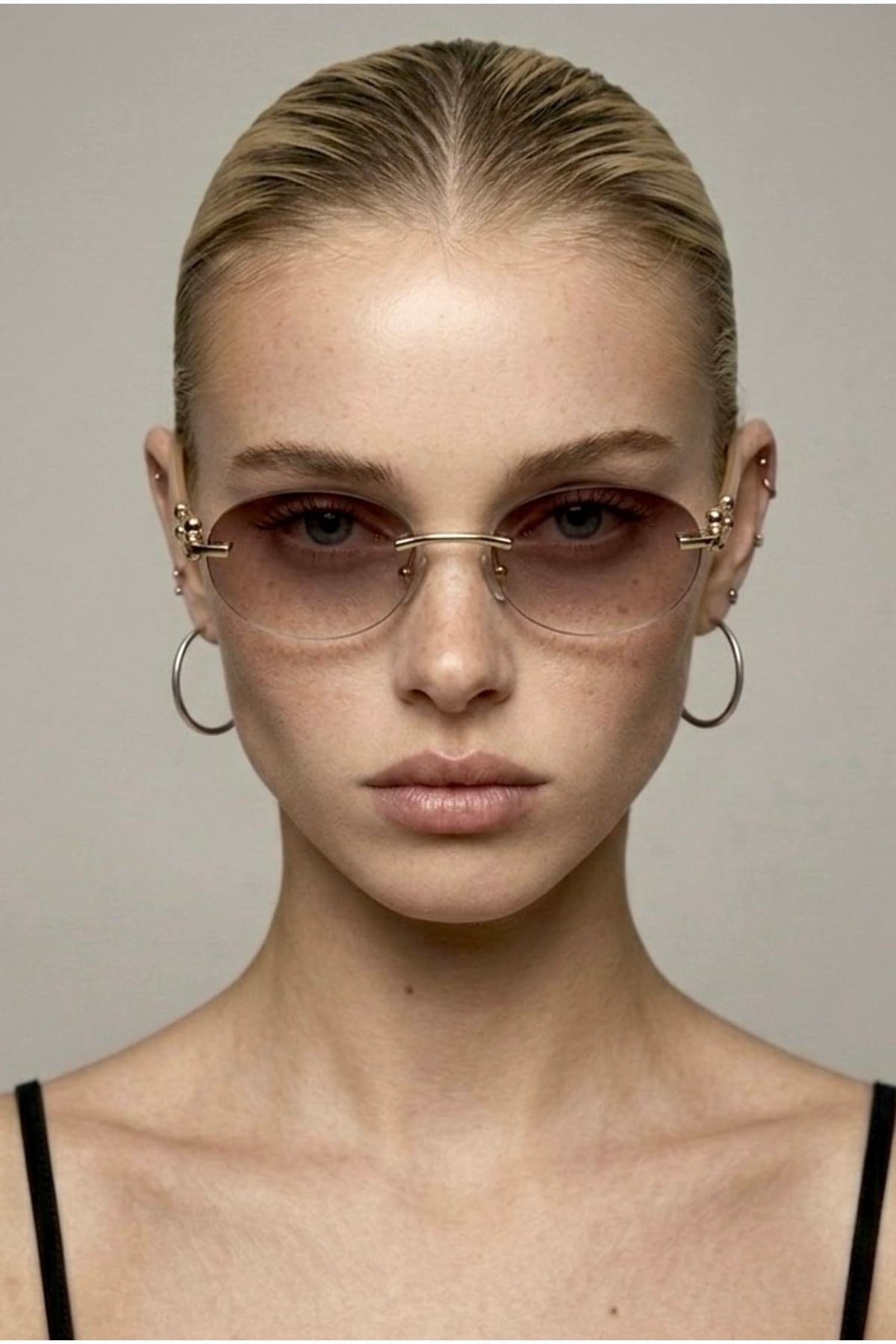 عینک آفتابی زنانه REN EYEWEAR فلزی بیضی با لنز گرادیانی UV400 مدل DERLA عینک آفتابی زنانه REN EYEWEAR فلزی بیضی با لنز گرادیانی UV400 مدل DERLA