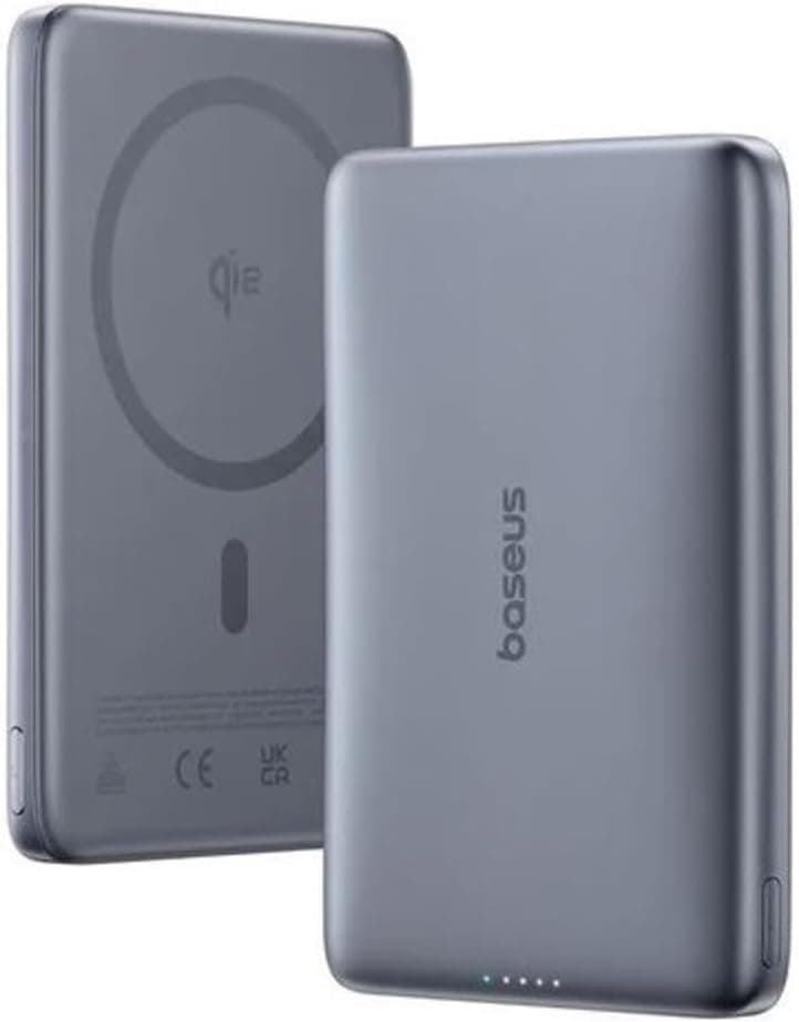 پاوربانک Baseus PicoGo فوق نازک بیسیم Qi2 MagSafe شارژ سریع 10000mAh خاکستری پاوربانک Baseus PicoGo فوق نازک بیسیم Qi2 MagSafe شارژ سریع 10000mAh خاکستری