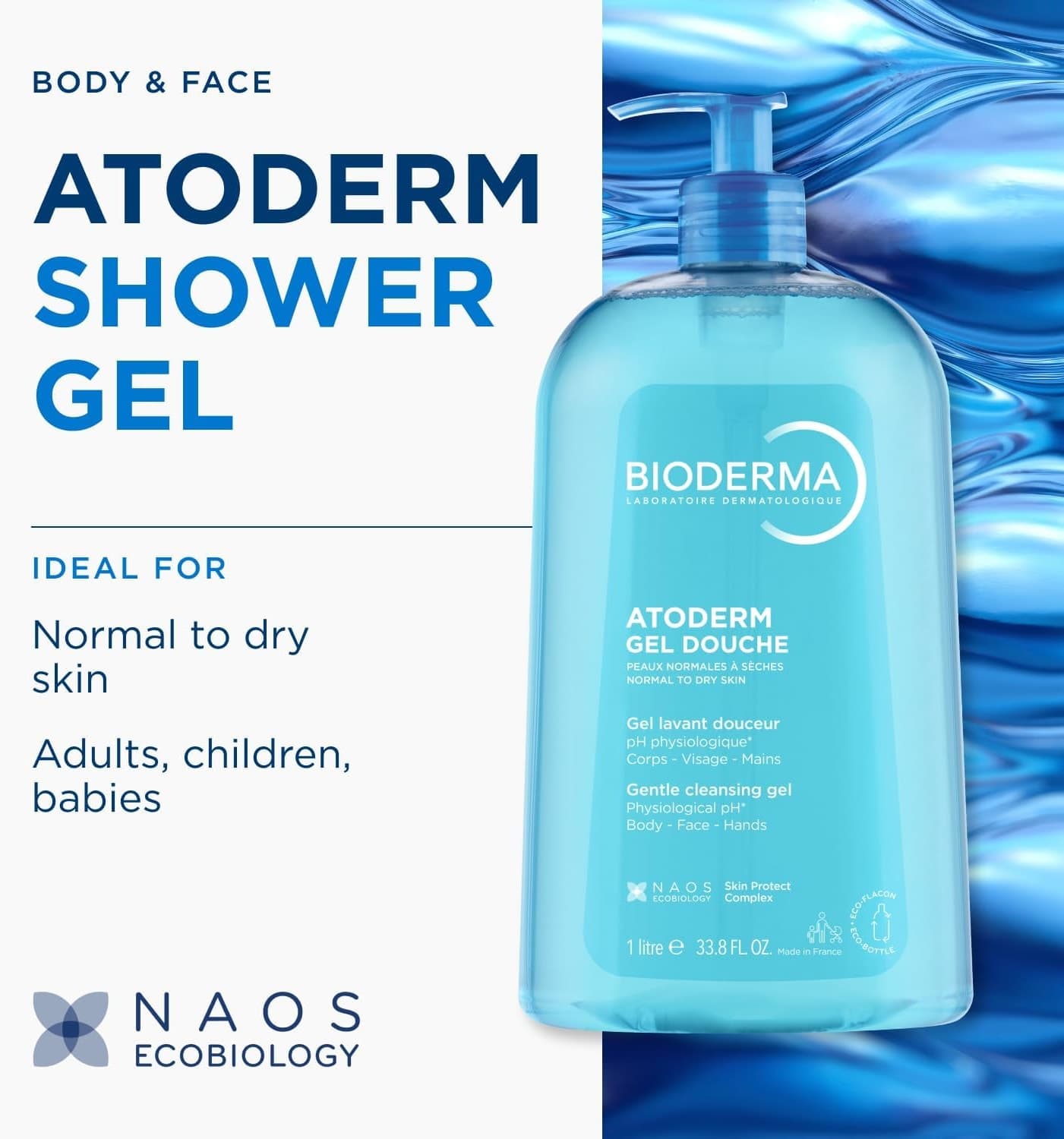 ژل دوش Bioderma Atoderm نمرسان برای پوست خشک سایز خانواده 1 Lt ژل دوش Bioderma Atoderm نمرسان برای پوست خشک سایز خانواده 1 Lt