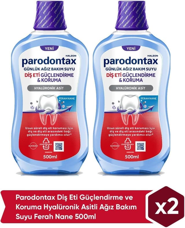 دهانشویه Parodontax تقویت و محافظت از لثه حاوی اسید هیالورونیک با طعم نعناع تازه 500Ml X2 دهانشویه Parodontax تقویت و محافظت از لثه حاوی اسید هیالورونیک با طعم نعناع تازه 500Ml X2