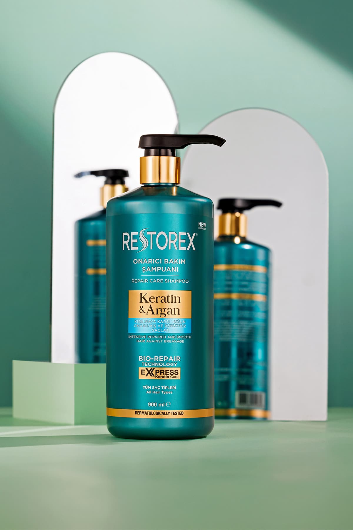 شامپو ترمیمکننده Restorex حاوی کراتین و آرگان ضد شکنندگی 2 x 900 ml شامپو ترمیمکننده Restorex حاوی کراتین و آرگان ضد شکنندگی 2 x 900 ml