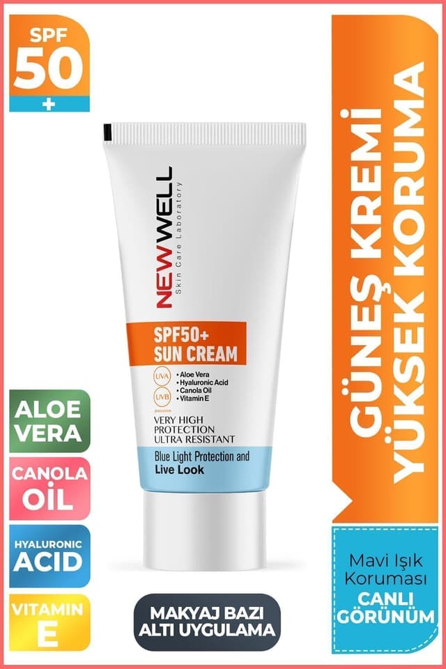 کرم ضد آفتاب New Well با محافظت بالا SPF 50+ آلوئه ورا کرم ضد آفتاب New Well با محافظت بالا SPF 50+ آلوئه ورا
