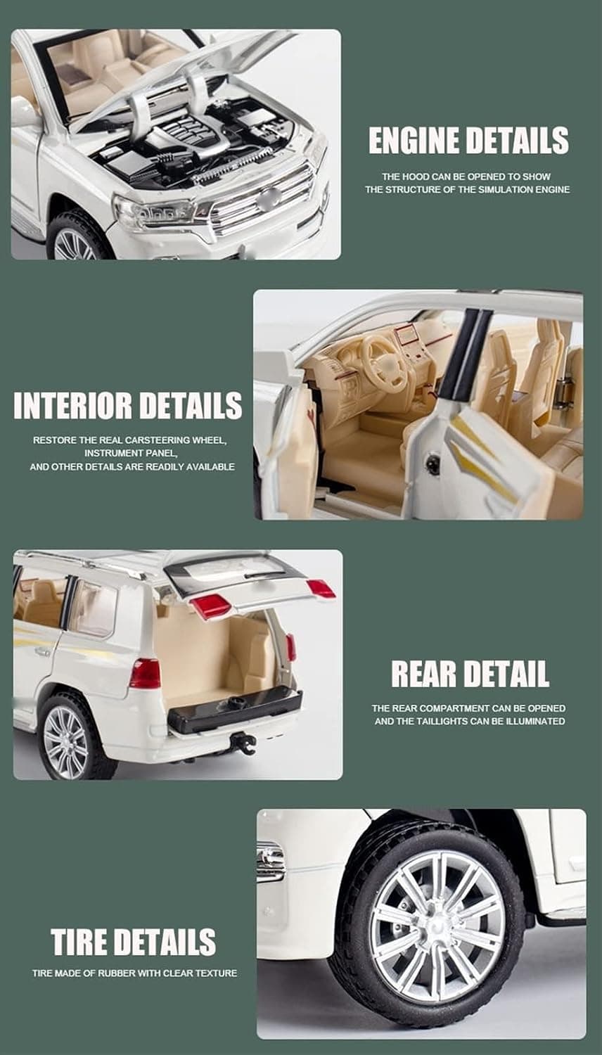 ماشین اسباببازی کودکان YBSM مدل Toyota Land-Cruiser مقیاس 1:32 آلیاژی مشکی عقبکش با صدا و نور ماشین اسباببازی کودکان YBSM مدل Toyota Land-Cruiser مقیاس 1:32 آلیاژی مشکی عقبکش با صدا و نور