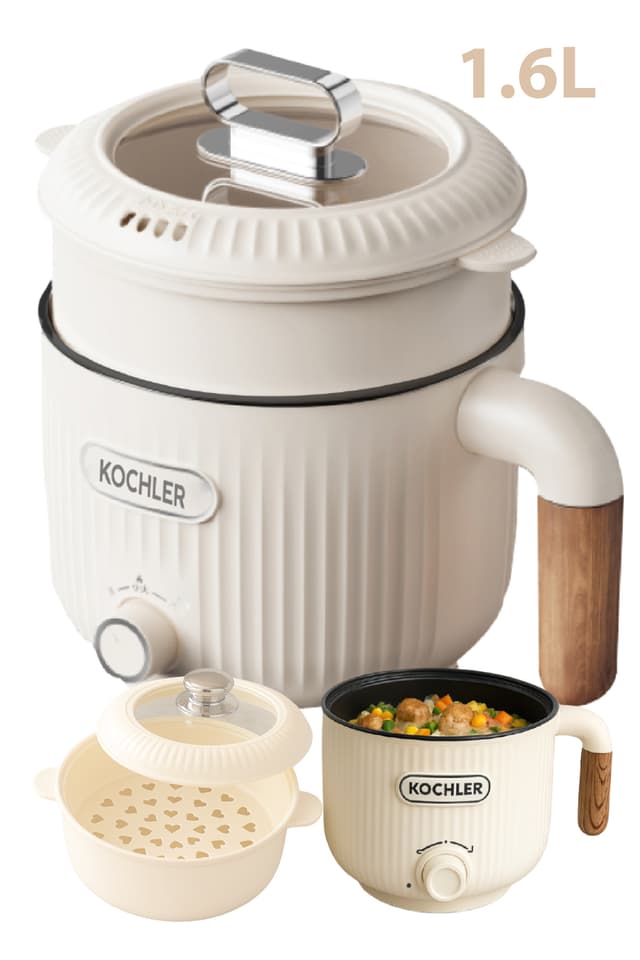 قابلمه برقی چندکاره kochler 600W 1.6L با قابلیت بخارپز، سرخکردن و پخت برنج قابلمه برقی چندکاره kochler 600W 1.6L با قابلیت بخارپز، سرخکردن و پخت برنج