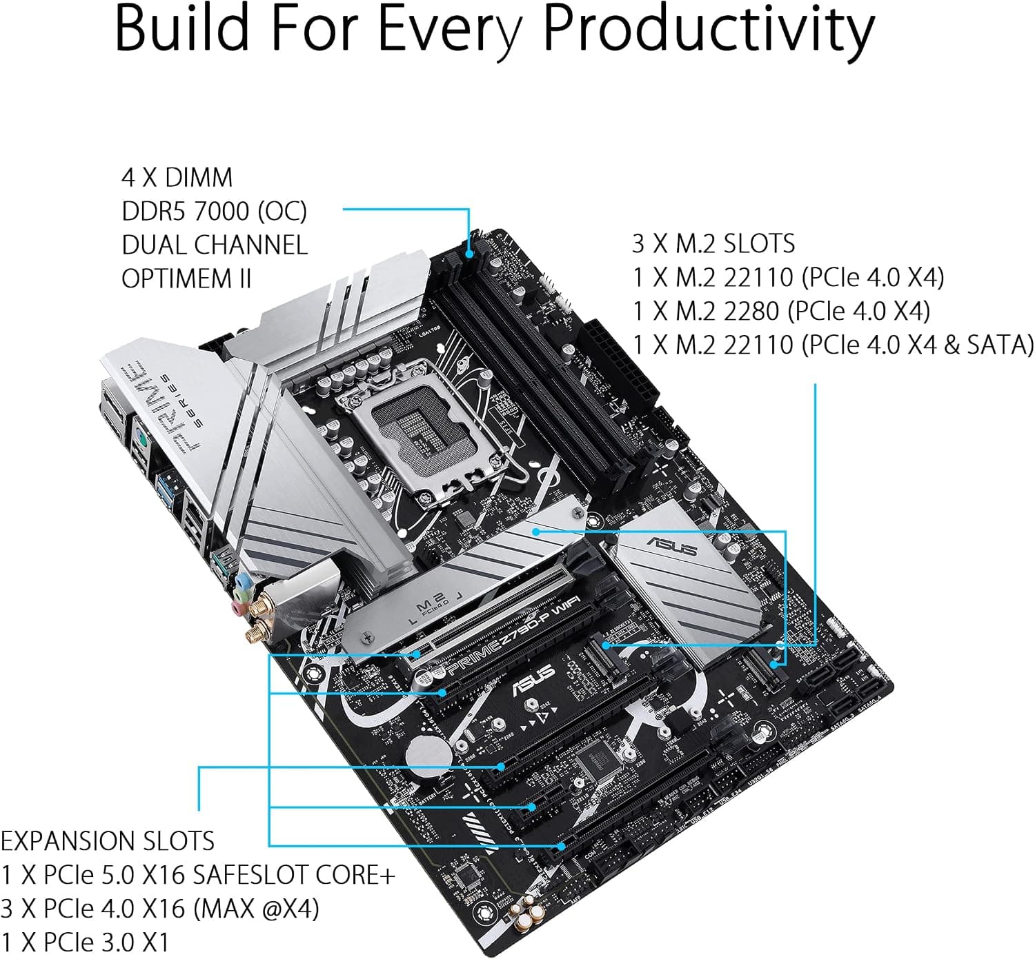 مادربرد ASUS Prime مدل Z790-P WiFi ATX سوکت Intel LGA1700 مشکی مادربرد ASUS Prime مدل Z790-P WiFi ATX سوکت Intel LGA1700 مشکی