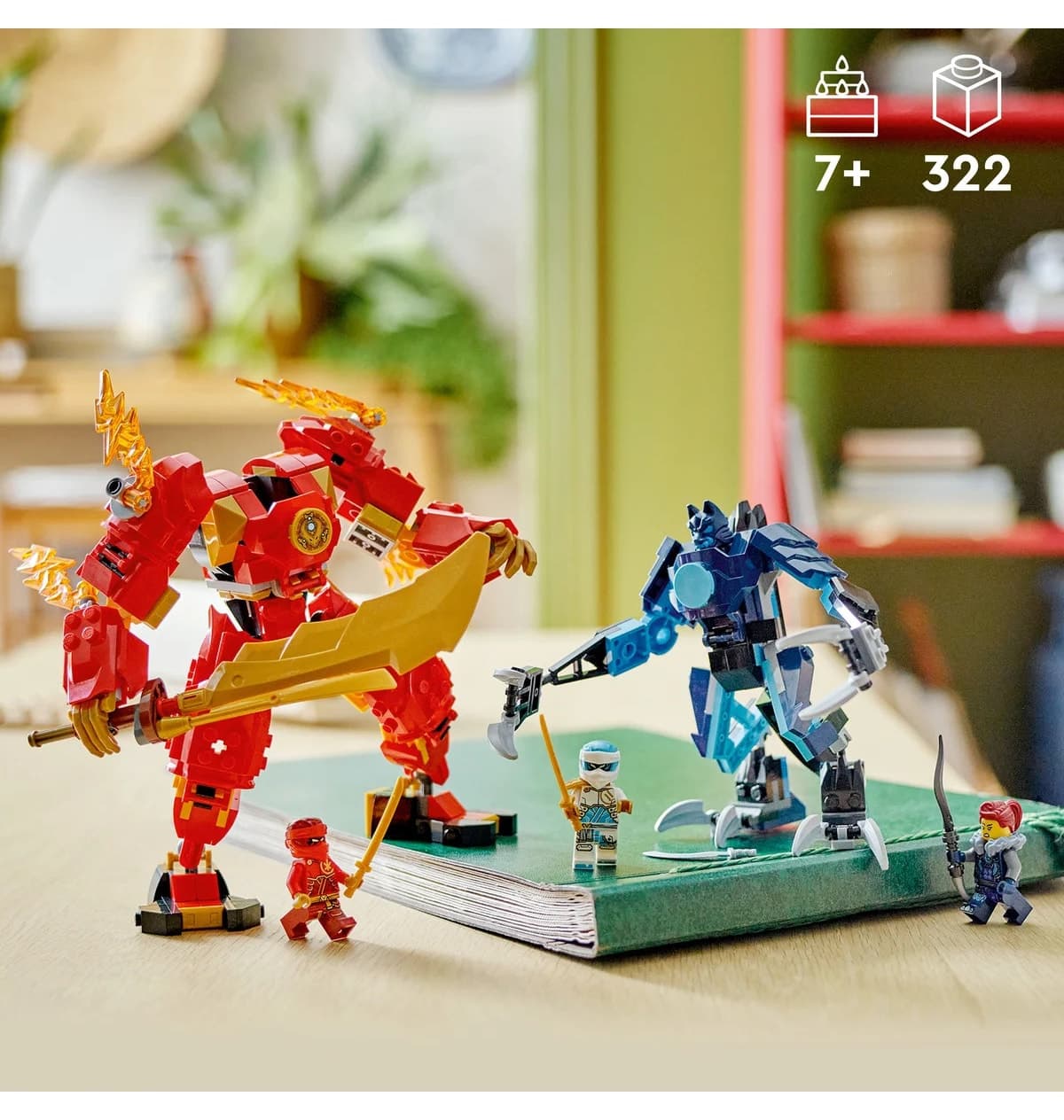 لگو NINJAGO ربات عنصر آتش Kai از مدل 71808، مجموعه ساختنی 322 قطعهای لگو NINJAGO ربات عنصر آتش Kai از مدل 71808، مجموعه ساختنی 322 قطعهای