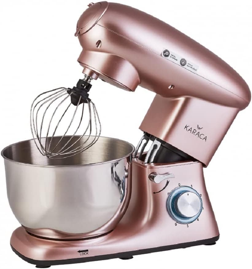 میکسر استند KARACA استیل ضدزنگ 1400W 5.5L رزگلد مدل Multichef میکسر استند KARACA استیل ضدزنگ 1400W 5.5L رزگلد مدل Multichef