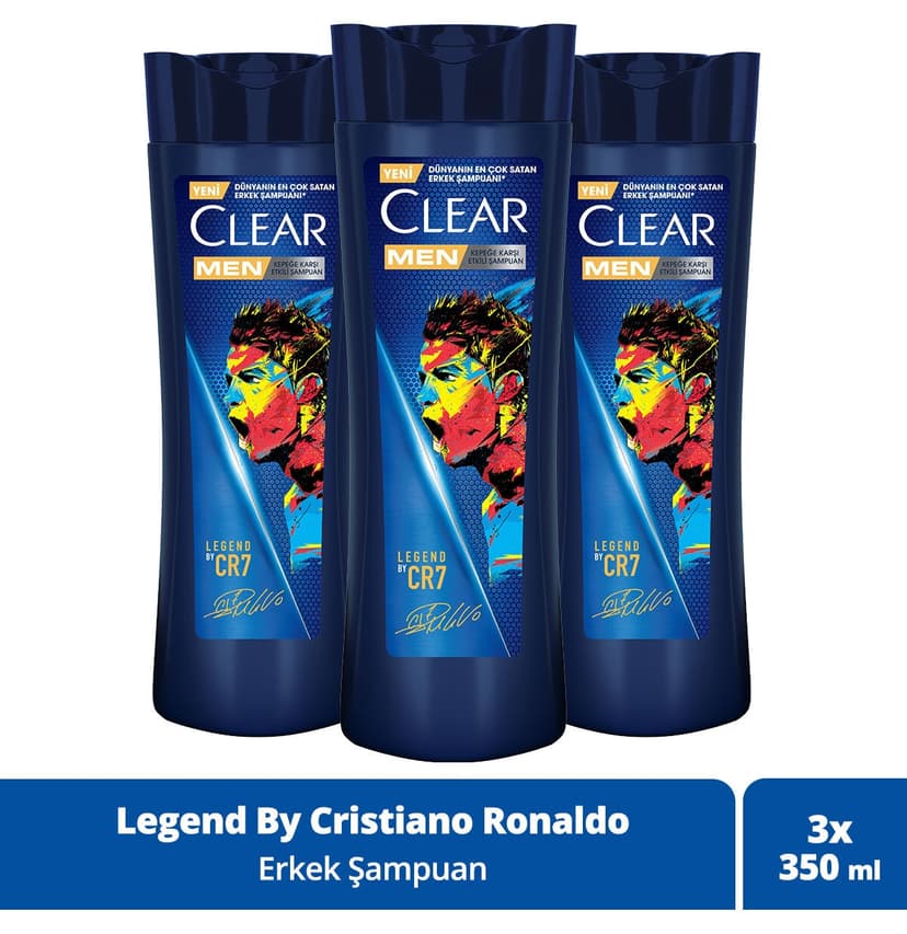 شامپو مردانه Clear ضد شوره Legend by CR7 350 ml x3 شامپو مردانه Clear ضد شوره Legend by CR7 350 ml x3