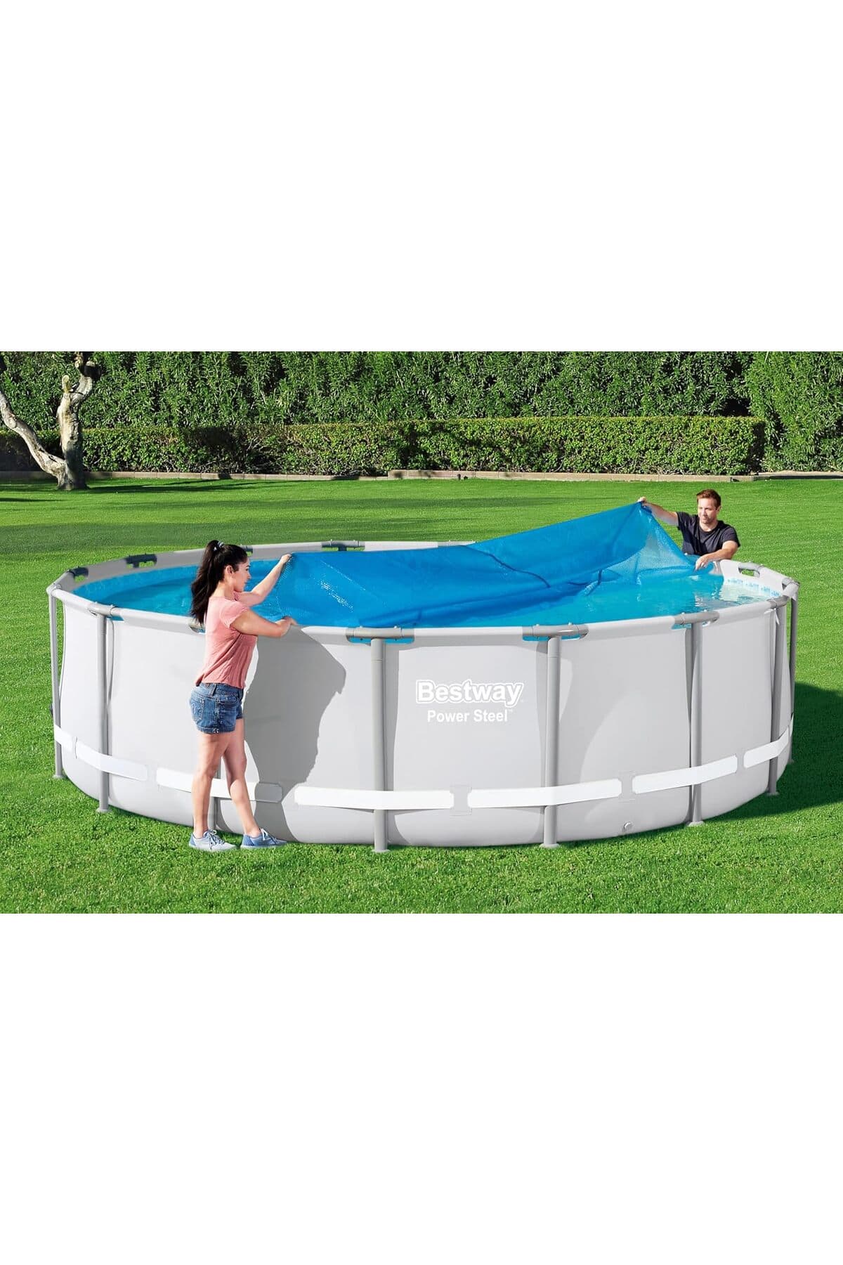 روکش خورشیدی پلیاتیلنی Bestway آبی گرد 462 cm روکش خورشیدی پلیاتیلنی Bestway آبی گرد 462 cm