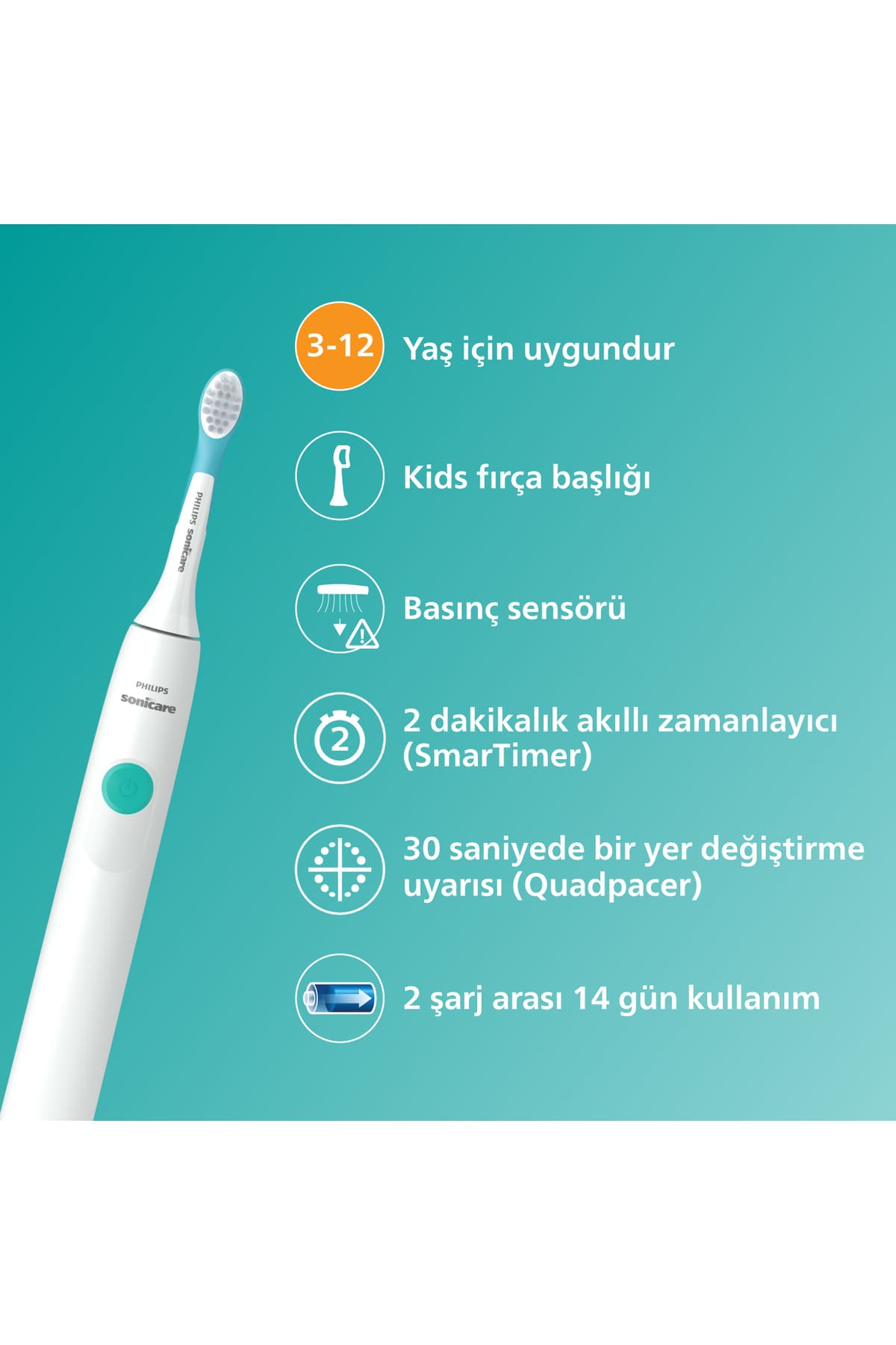 مسواک برقی شارژی کودک Philips با پاککنندگی ملایم و برچسب مدل HX3601/01 مسواک برقی شارژی کودک Philips با پاککنندگی ملایم و برچسب مدل HX3601/01