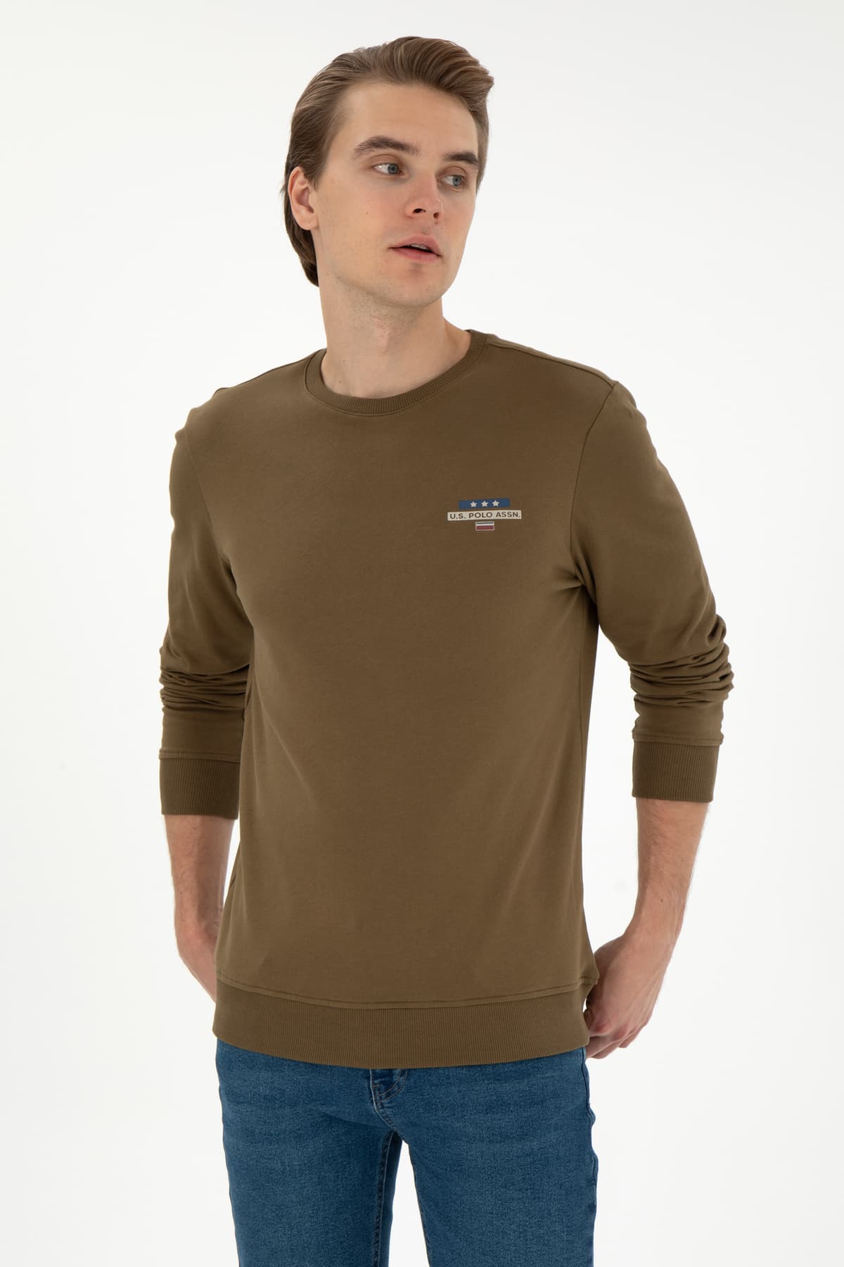 سویشرت مردانه U.S. Polo Assn. یقه گرد فیت معمولی سبز خاکی مدل 50293742-VR027 سویشرت مردانه U.S. Polo Assn. یقه گرد فیت معمولی سبز خاکی مدل 50293742-VR027