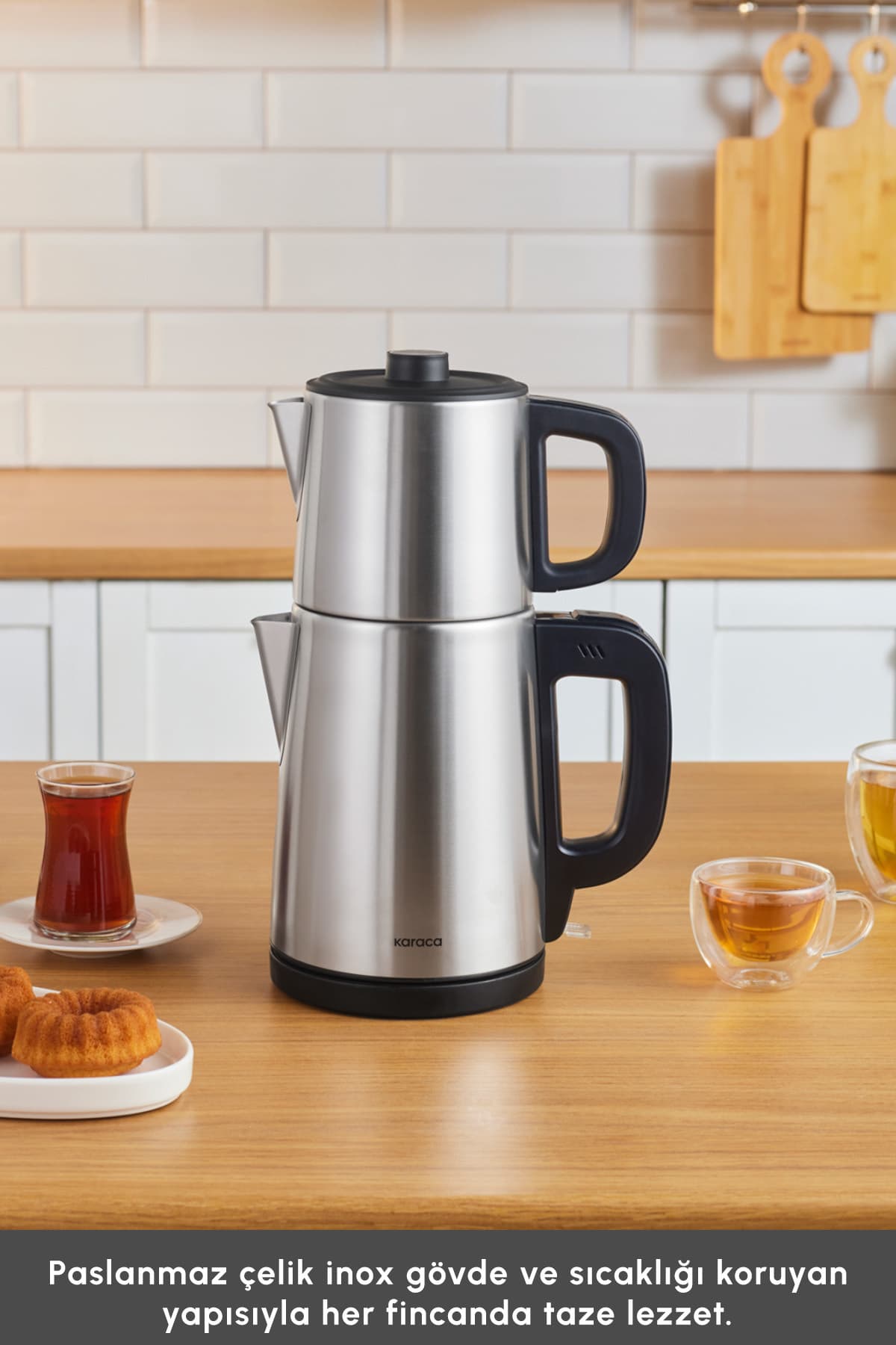 چایساز و آبجوشکن استیل 2 در 1 Karaca TeaBig XL با ظرفیت 35 لیوان چای چایساز و آبجوشکن استیل 2 در 1 Karaca TeaBig XL با ظرفیت 35 لیوان چای