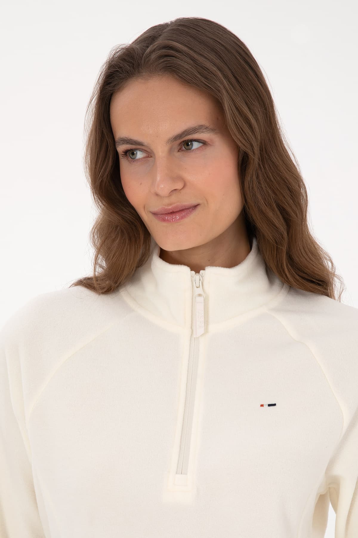 سوئیشرت پولار زنانه U.S. Polo Assn. کرم با زیپ یقه ایستاده مدل 50316714-VR256 سوئیشرت پولار زنانه U.S. Polo Assn. کرم با زیپ یقه ایستاده مدل 50316714-VR256