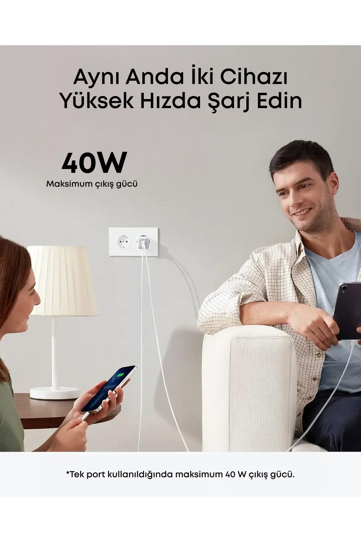 شارژر Anker Nano 521 با توان 40W، PIQ 3.0، دو درگاه USB-C، سفید مدل A2038 شارژر Anker Nano 521 با توان 40W، PIQ 3.0، دو درگاه USB-C، سفید مدل A2038