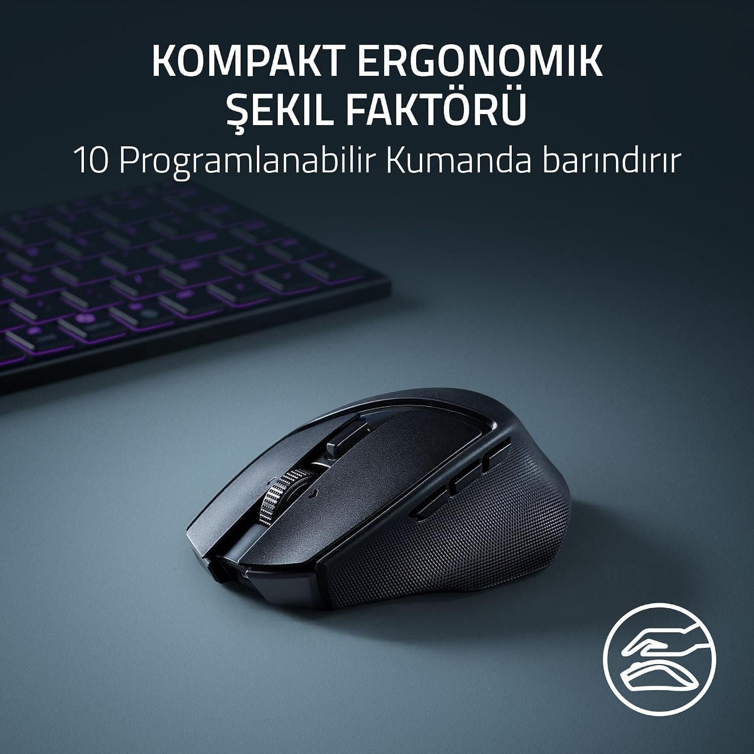 ماوس بازی بیسیم Razer Basilisk Mobile کوچک و ارگونومیک با حسگر Focus X 18K و اتصال سهحالته مشکی ماوس بازی بیسیم Razer Basilisk Mobile کوچک و ارگونومیک با حسگر Focus X 18K و اتصال سهحالته مشکی