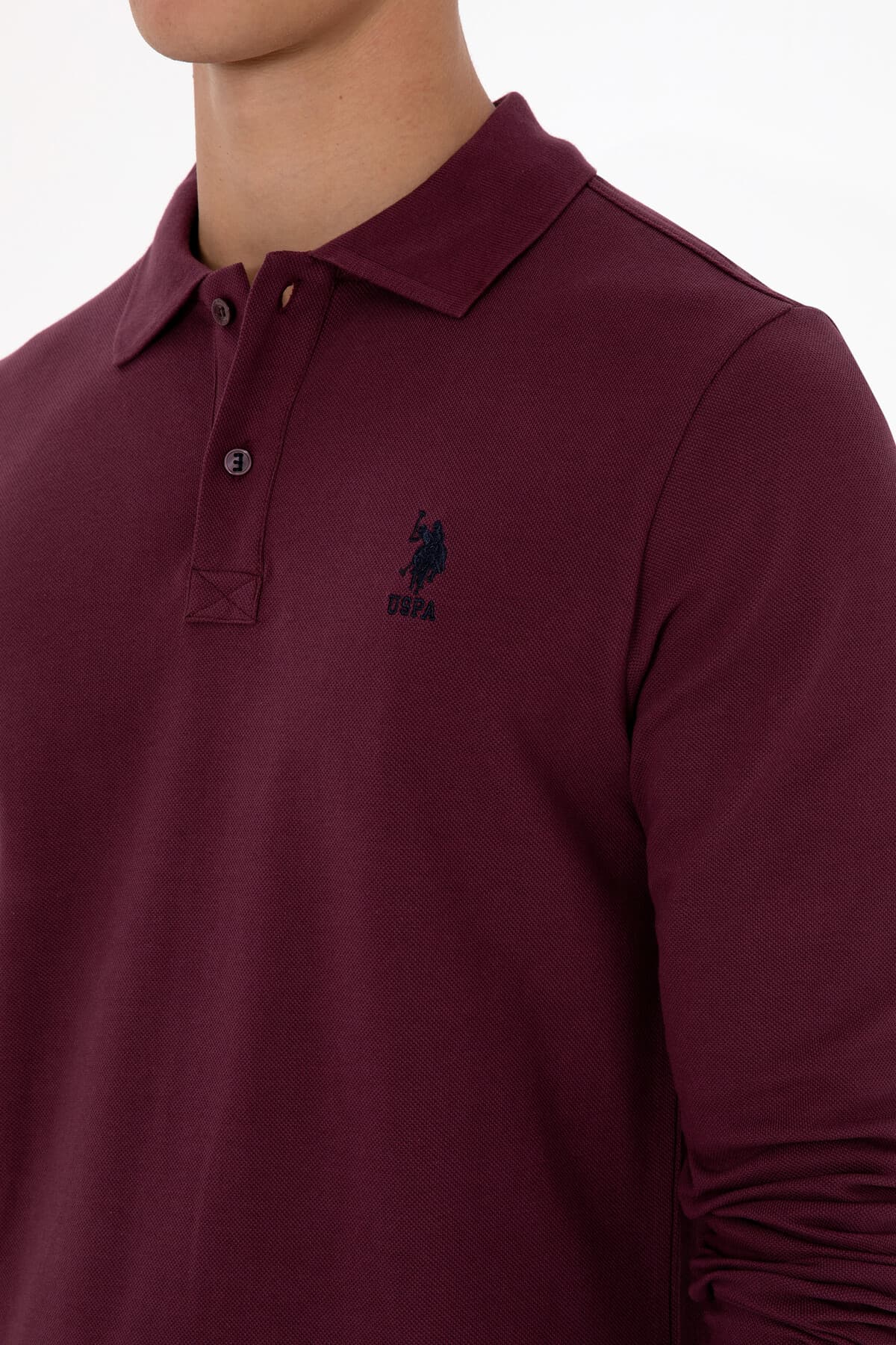 سوئیشرت مردانه U.S. Polo Assn. فیت معمولی یقه پولو بوردو تیره مدل 50307757-VR177 سوئیشرت مردانه U.S. Polo Assn. فیت معمولی یقه پولو بوردو تیره مدل 50307757-VR177