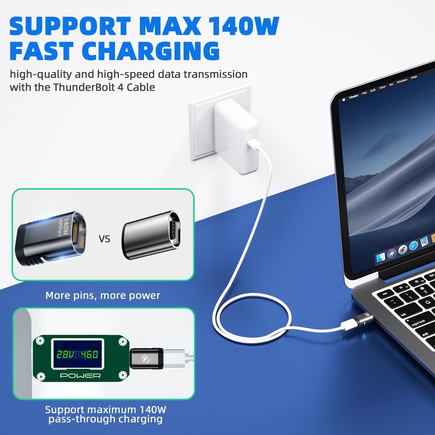 آداپتور مگنتی USB C برند DuHeSin بسته ۲ عددی ۲۴ پین مستقیم PD 140W آداپتور مگنتی USB C برند DuHeSin بسته ۲ عددی ۲۴ پین مستقیم PD 140W