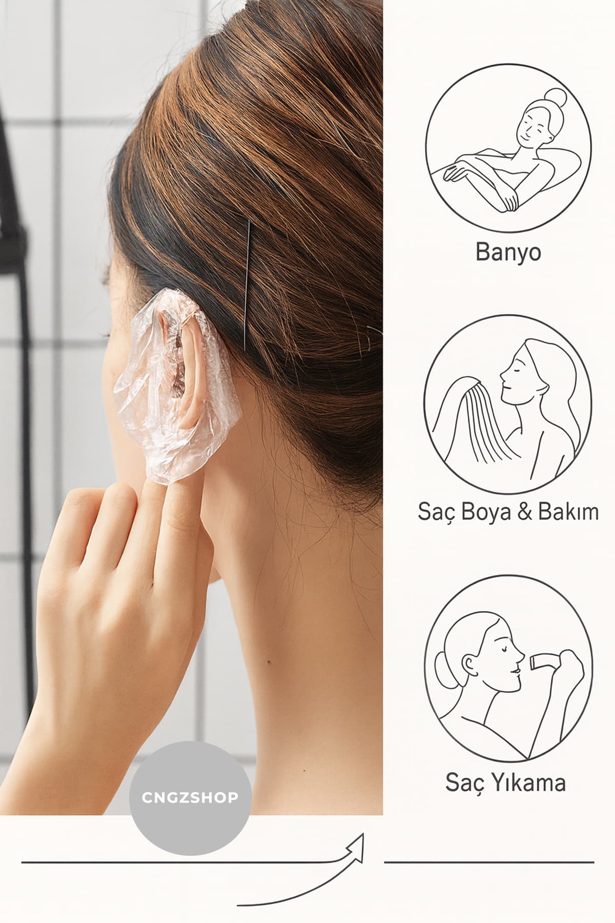 کلاه ضد آب و غبار دوش و آرایشگاه CNGZSHOP کشدار قابل تنظیم 100 عددی کلاه ضد آب و غبار دوش و آرایشگاه CNGZSHOP کشدار قابل تنظیم 100 عددی