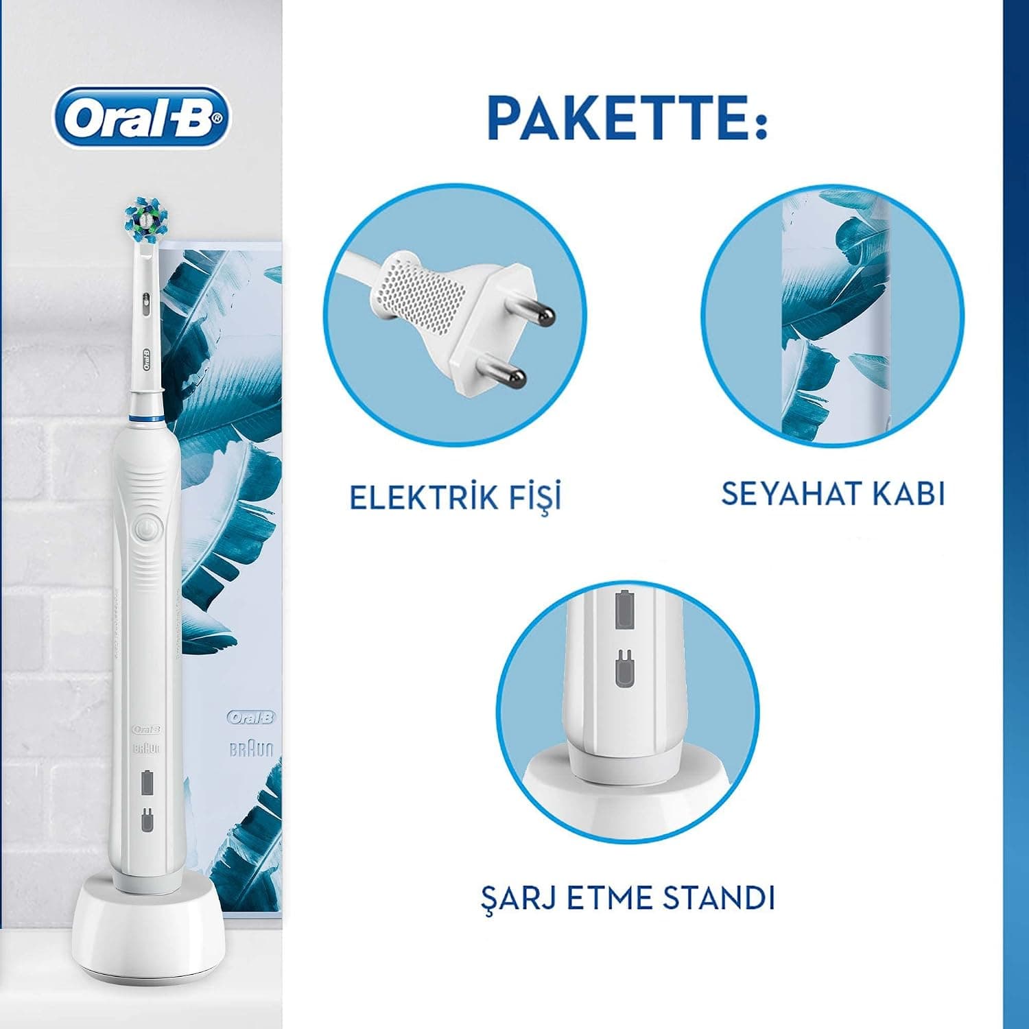 مسواک برقی شارژی Oral-B سفید سری ویژه همراه با کیف مسافرتی مدل Pro1-750 مسواک برقی شارژی Oral-B سفید سری ویژه همراه با کیف مسافرتی مدل Pro1-750
