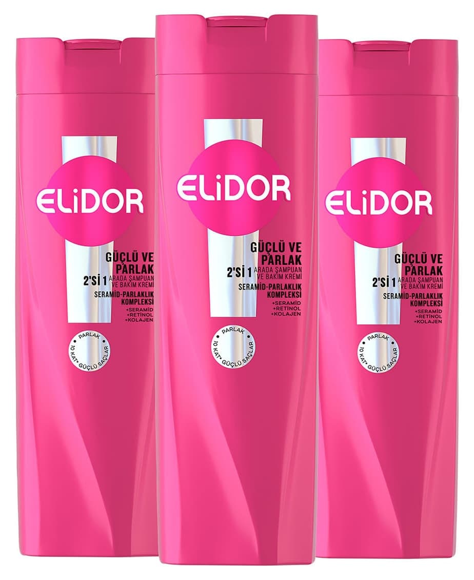 شامپو و کرم مراقبت از مو زنانه Elidor قوی و درخشان 400 ml x3 شامپو و کرم مراقبت از مو زنانه Elidor قوی و درخشان 400 ml x3