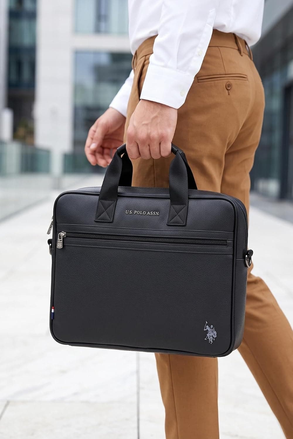 کیف لپتاپ و اسناد دوشی U.S. POLO ASSN مشکی مدل 25029-25030 کیف لپتاپ و اسناد دوشی U.S. POLO ASSN مشکی مدل 25029-25030