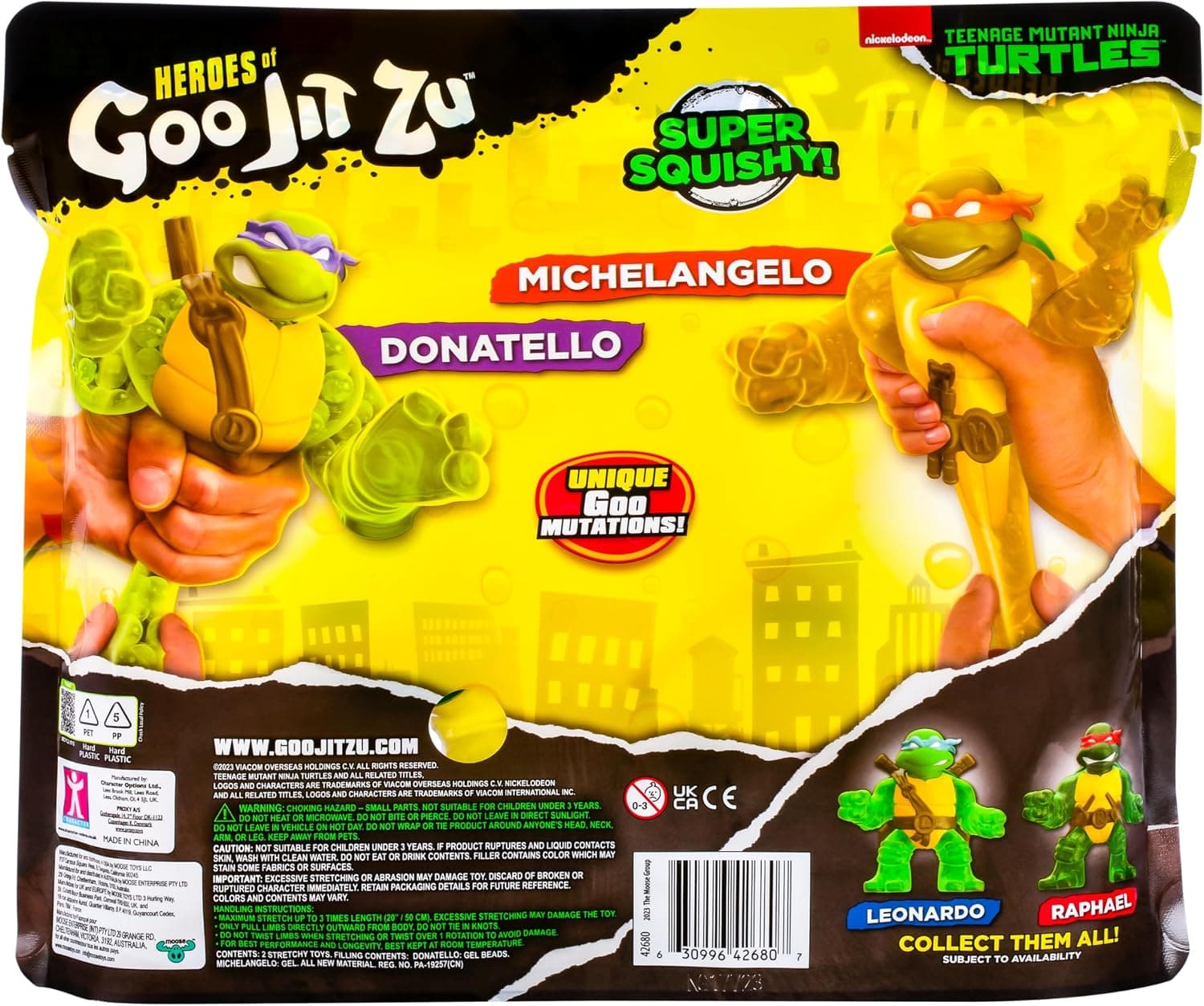 فیگور اسباببازی Heroes of Goo Jit Zu از مجموعه Teenage Mutant Ninja Turtles مدل Turtle Power Team Up، 2 Pack، Donatello و Michelangelo، کشسان تا 3 برابر اندازه فیگور اسباببازی Heroes of Goo Jit Zu از مجموعه Teenage Mutant Ninja Turtles مدل Turtle Power Team Up، 2 Pack، Donatello و Michelangelo، کشسان تا 3 برابر اندازه