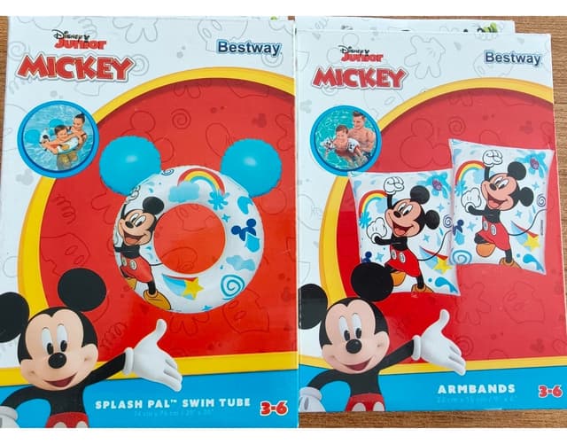 حلقه شنا و بازوبند Bestway طرح Mickey Mouse ست حلقه شنا و بازوبند Bestway طرح Mickey Mouse ست