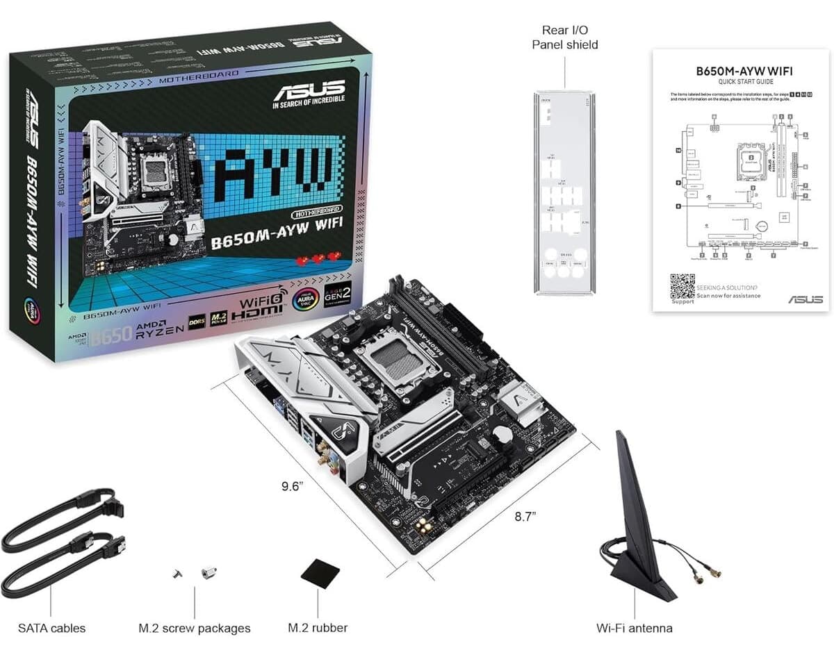 بسته ترکیبی مادربرد ASUS مدل B650M-AYW WIFI AM5 و پردازنده AMD Ryzen 7 7800X3D بسته ترکیبی مادربرد ASUS مدل B650M-AYW WIFI AM5 و پردازنده AMD Ryzen 7 7800X3D