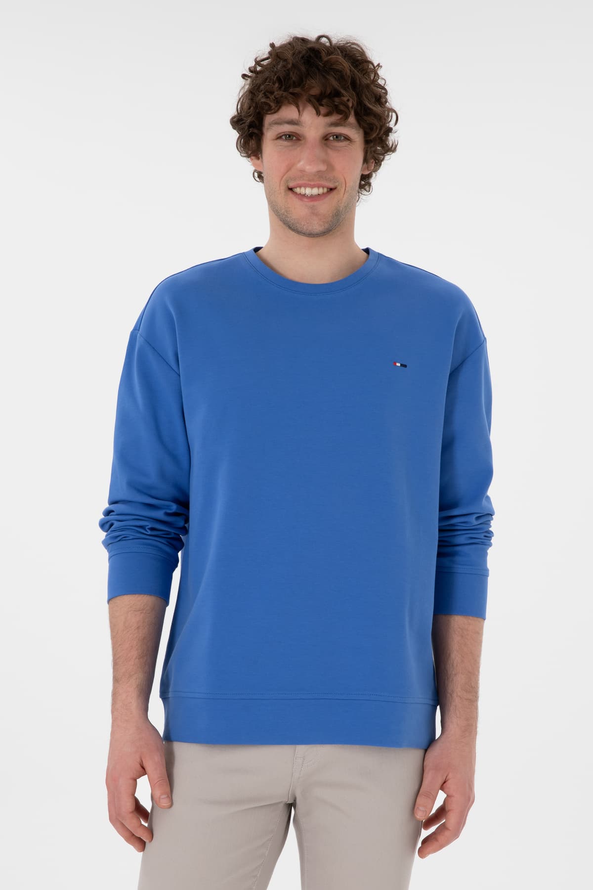 سویشرت مردانه U.S. Polo Assn. فیت راحت یقه گرد نازک نیلی مدل 50309858-VR028 سویشرت مردانه U.S. Polo Assn. فیت راحت یقه گرد نازک نیلی مدل 50309858-VR028