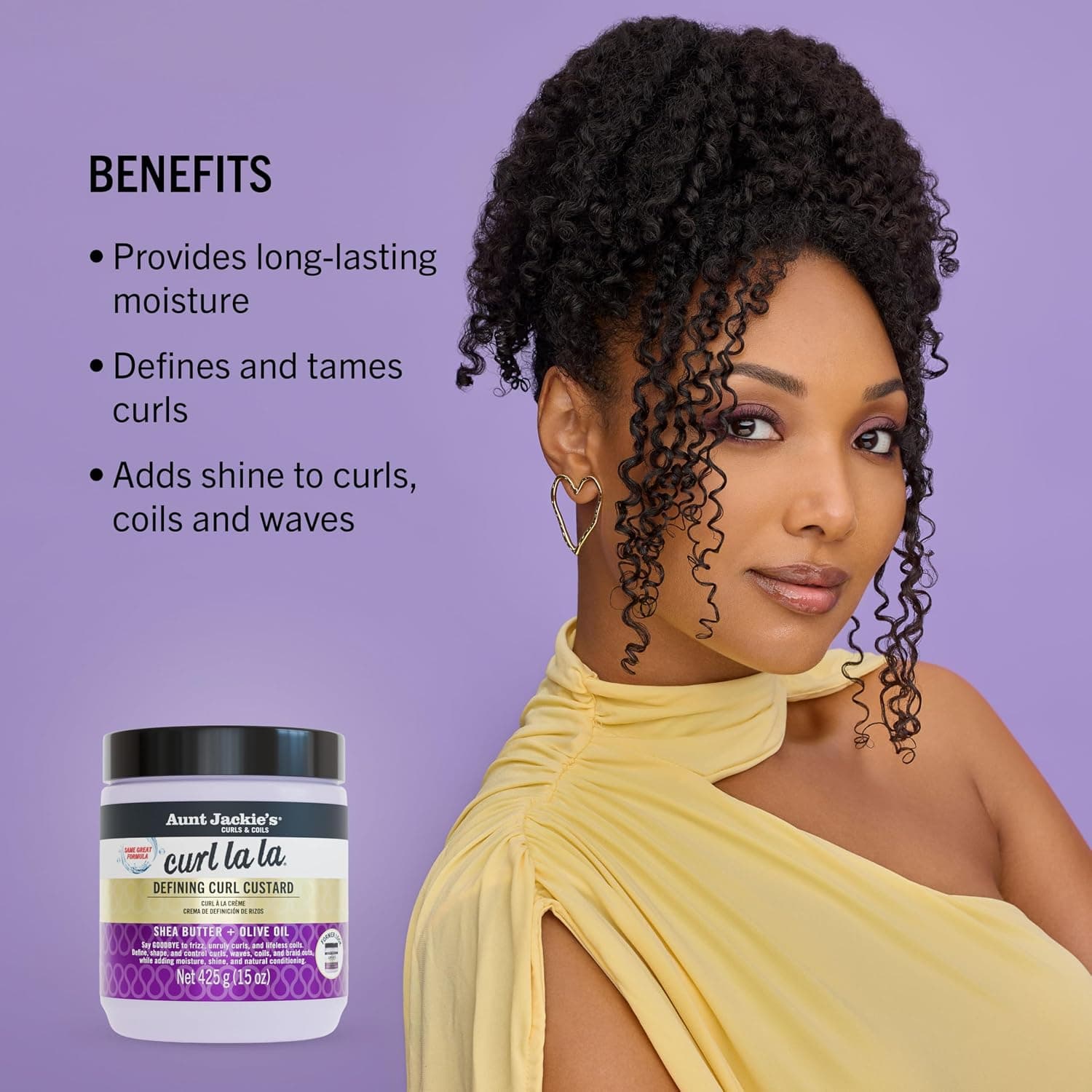 کاستارد حالتدهنده فرِ مو Aunt Jackie's Curl La La با رایحه میوهای 426g کاستارد حالتدهنده فرِ مو Aunt Jackie's Curl La La با رایحه میوهای 426g