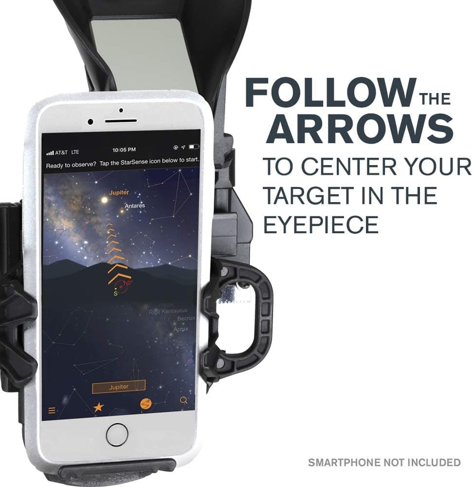 تلسکوپ بازتابی نیوتنی Celestron مدل StarSense Explore DX 130 با دو چشمی، پایه نگهدارنده تلفن و سهپایه قابل تنظیم مشکی تلسکوپ بازتابی نیوتنی Celestron مدل StarSense Explore DX 130 با دو چشمی، پایه نگهدارنده تلفن و سهپایه قابل تنظیم مشکی