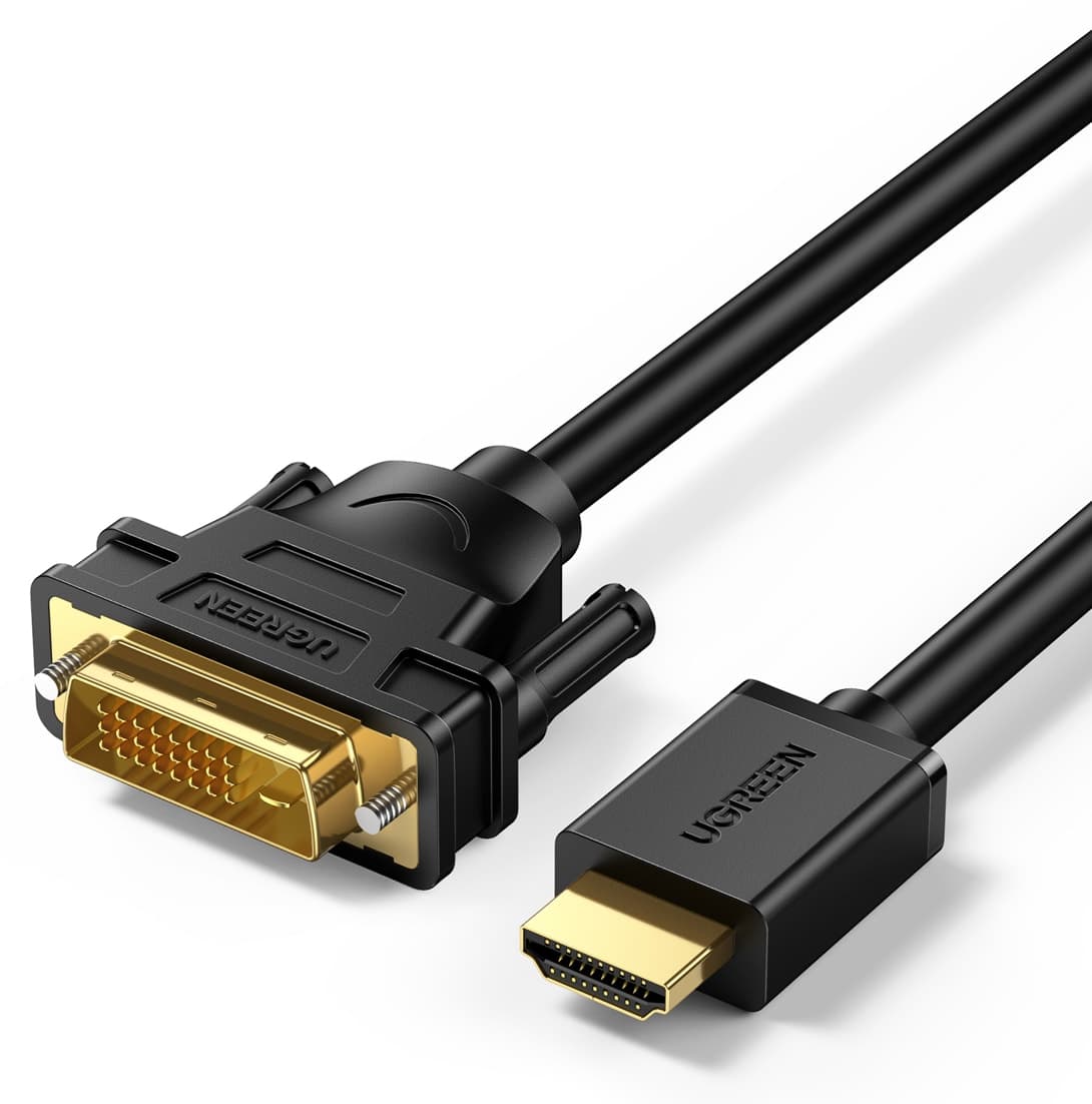 کابل Ugreen انتقال تصویر HDMI DVI دوطرفه 1080P 5 متر مدل 10137 کابل Ugreen انتقال تصویر HDMI DVI دوطرفه 1080P 5 متر مدل 10137