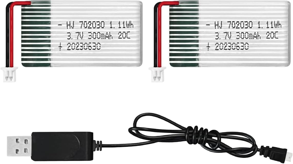 باتری لیتیومی 3.7V 300mAh دوعددی HAWK'S WORK برای اسباببازی و مدل رادیوکنترلی (PH1.25) باتری لیتیومی 3.7V 300mAh دوعددی HAWK'S WORK برای اسباببازی و مدل رادیوکنترلی (PH1.25)