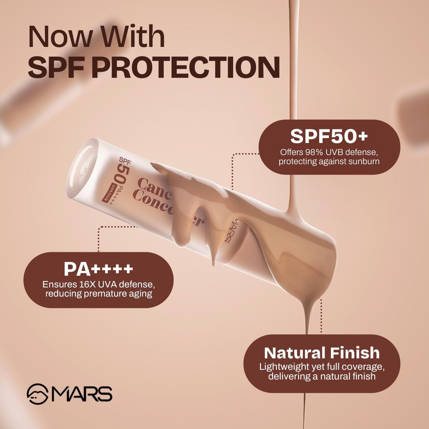 کانسیلر MARS با درخشش طبیعی SPF50 PA++++ 6.0ml مدل 06 عسلی درخشان کانسیلر MARS با درخشش طبیعی SPF50 PA++++ 6.0ml مدل 06 عسلی درخشان