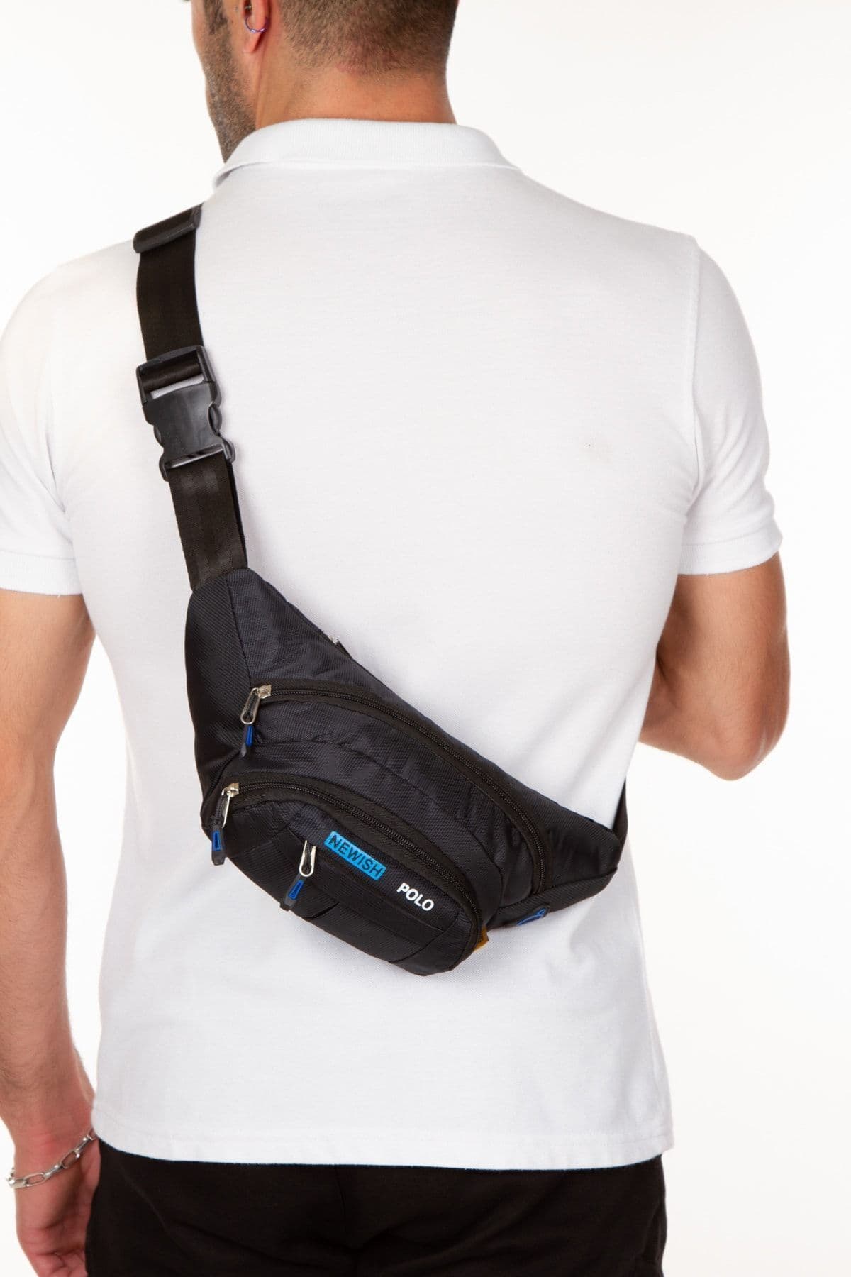 کیف مردانه Newish Polo کمری و دوشی مشکی با خروجی هدفون مدل Adelina کیف مردانه Newish Polo کمری و دوشی مشکی با خروجی هدفون مدل Adelina