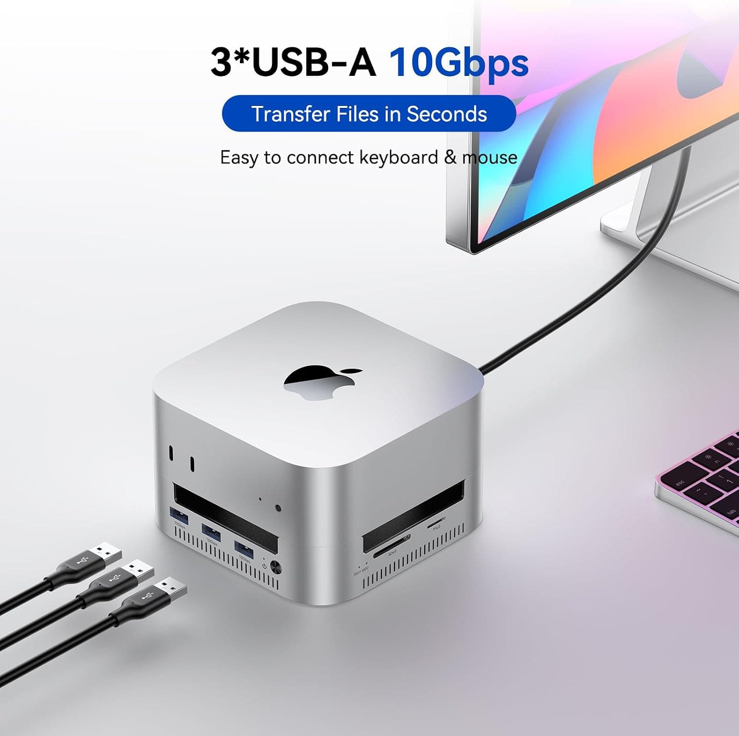داک و استند Mac mini ACASIS با محفظه دوتایی NVMe 40Gbps داک و استند Mac mini ACASIS با محفظه دوتایی NVMe 40Gbps