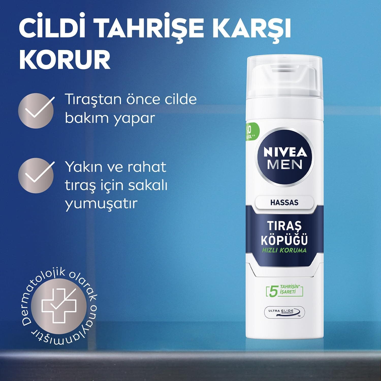 فوم اصلاح مردانه NIVEA ضد سوزش، مناسب پوست حساس بدون الکل 200 ml فوم اصلاح مردانه NIVEA ضد سوزش، مناسب پوست حساس بدون الکل 200 ml