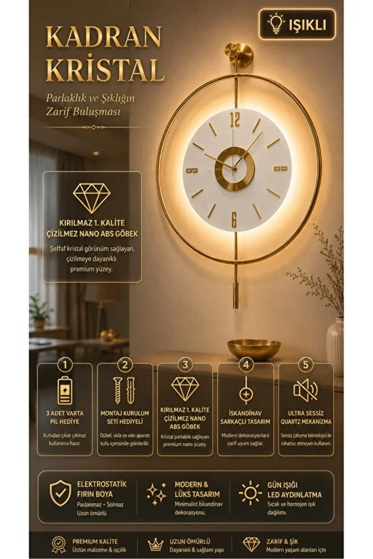 ساعت دیواری پسرانه MetaQuartz با صفحه اسکاندیناوی LED طلایی سایز کوچک 40*60 CM ساعت دیواری پسرانه MetaQuartz با صفحه اسکاندیناوی LED طلایی سایز کوچک 40*60 CM